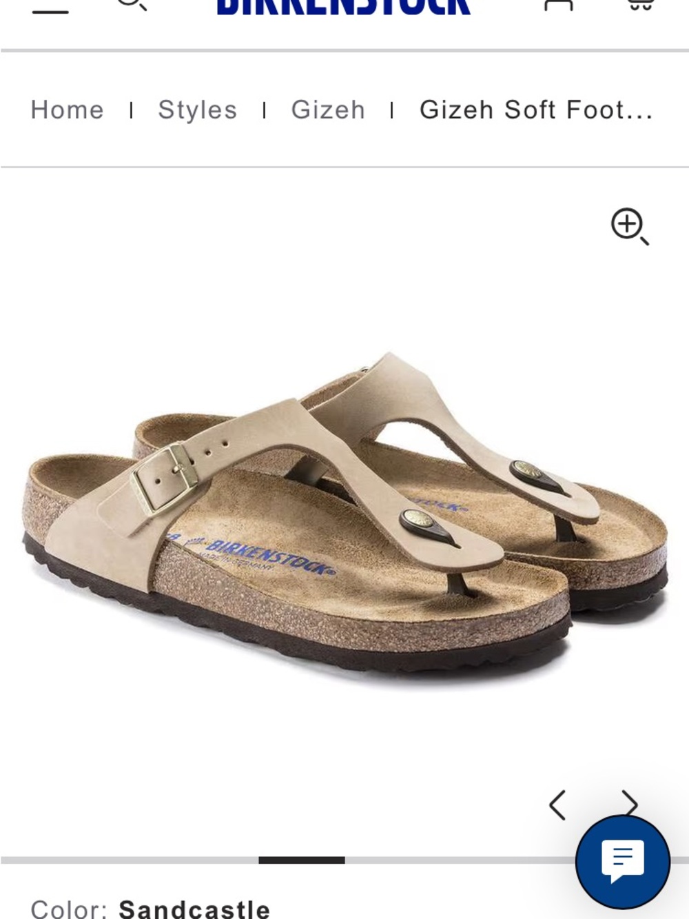 Birkenstock Gizeh  size 36 soft footbed in Sandcastle regular width